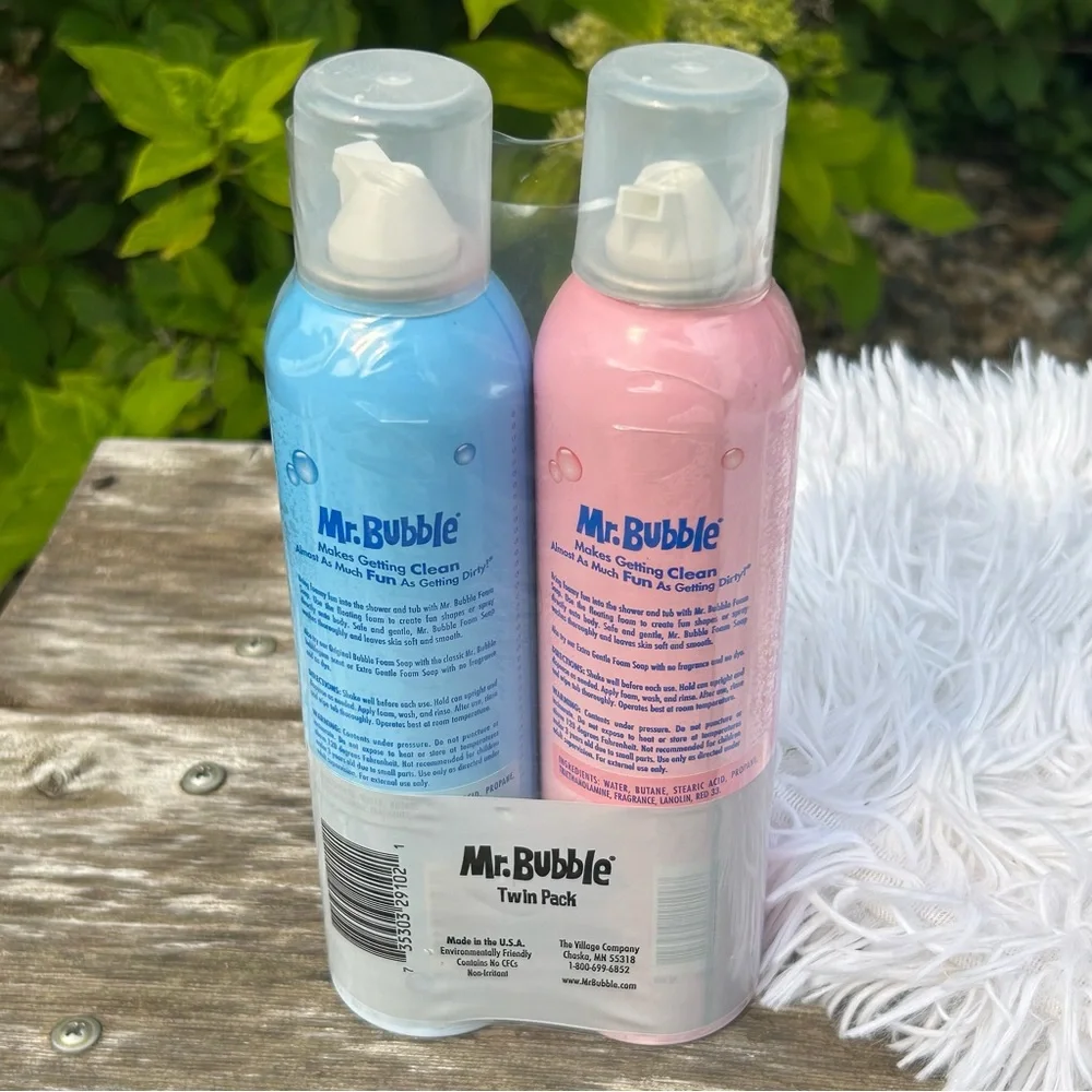 Mr. Bubble Foam Soap Twin Pack - Original Bubble & Bubbleberry 8 oz cans NEW